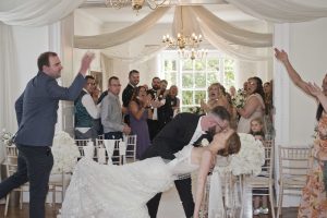 Bride and groom aisle Pelham House 